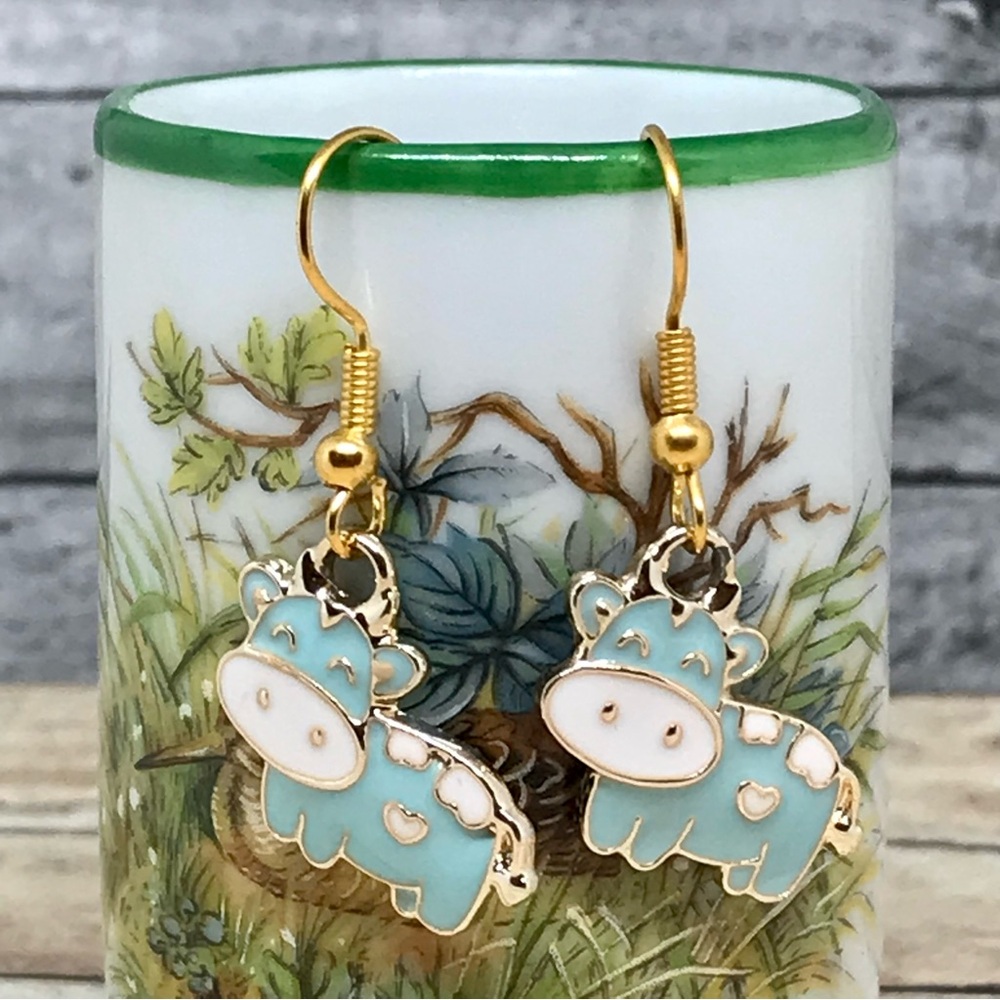 Cow Farm Animal Hook Earrings